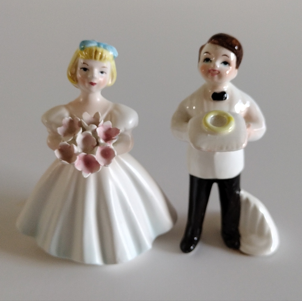 Lefton Exclusive Japan 50s Bride Groom Flower Girl Ring Bearer Set